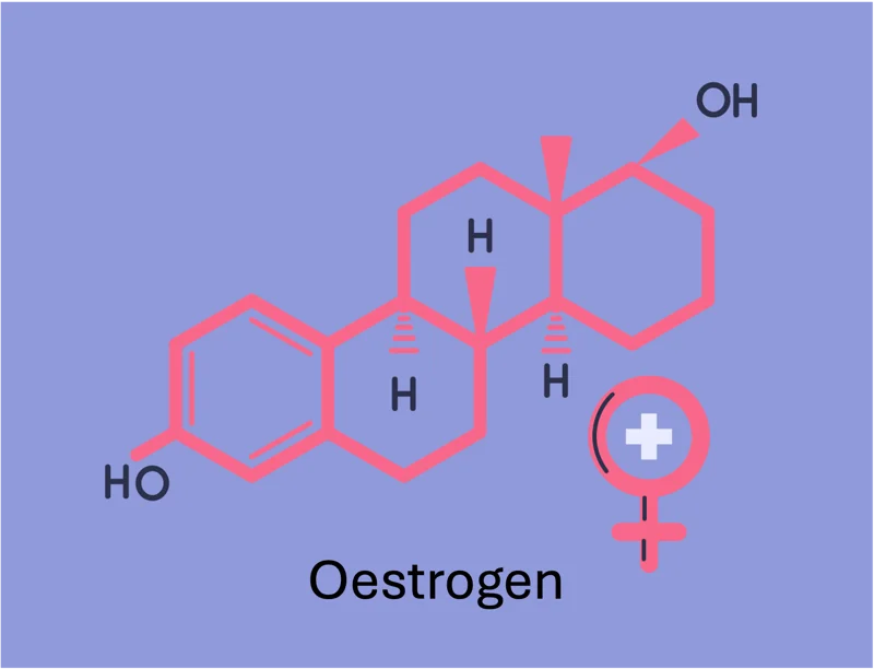 Reduced oestrogen levels during menopause requiring hormone replacement therapy (HRT).